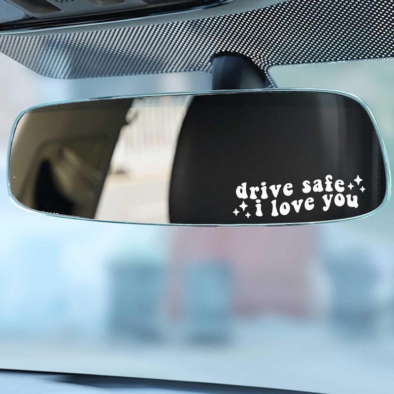 OFlyDesigns 2 x Drive Safe I Love You Rearview Decal Vinyl Mirror Decals Rear View Mirror Sticker Side Mirror Car Window Decor Gift for Her Gift for him - Image 3